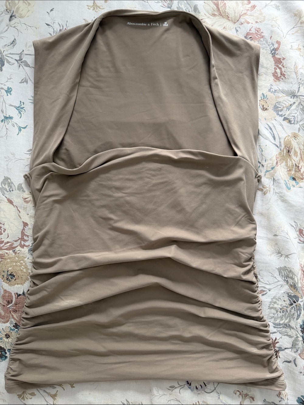 Abercrombie & Fitch Taupe Sleeveless Ruched Tank Top